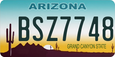 AZ license plate BSZ7748