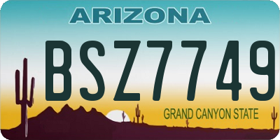 AZ license plate BSZ7749