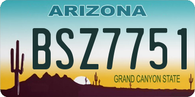 AZ license plate BSZ7751