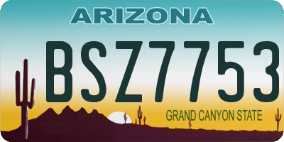 AZ license plate BSZ7753