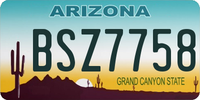 AZ license plate BSZ7758