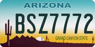 AZ license plate BSZ7772