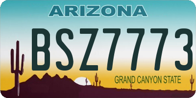 AZ license plate BSZ7773