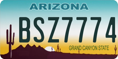 AZ license plate BSZ7774