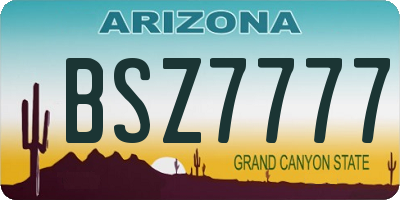 AZ license plate BSZ7777