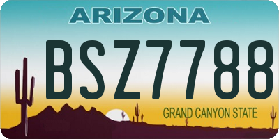 AZ license plate BSZ7788