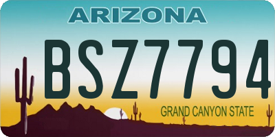 AZ license plate BSZ7794