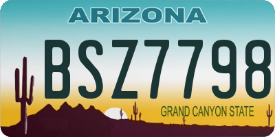 AZ license plate BSZ7798