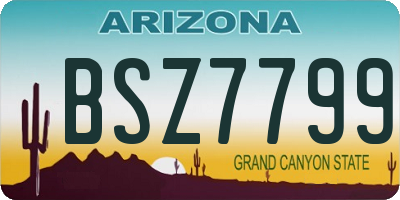 AZ license plate BSZ7799