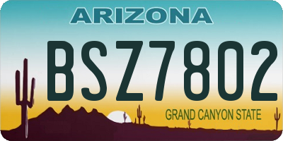 AZ license plate BSZ7802