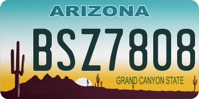 AZ license plate BSZ7808