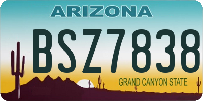 AZ license plate BSZ7838