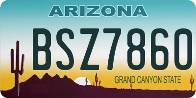 AZ license plate BSZ7860