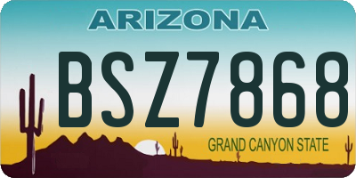 AZ license plate BSZ7868