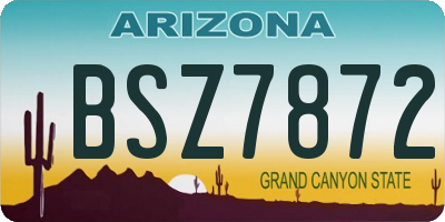 AZ license plate BSZ7872