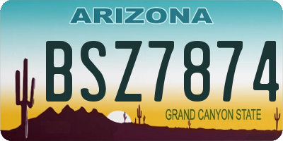 AZ license plate BSZ7874