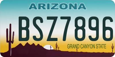 AZ license plate BSZ7896