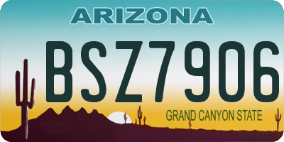 AZ license plate BSZ7906