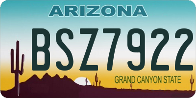 AZ license plate BSZ7922