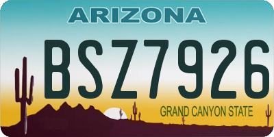 AZ license plate BSZ7926