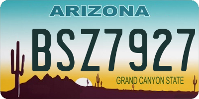 AZ license plate BSZ7927