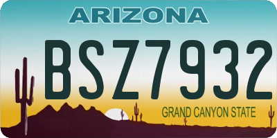 AZ license plate BSZ7932