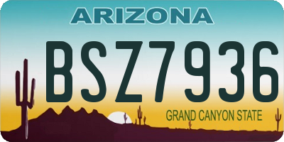 AZ license plate BSZ7936