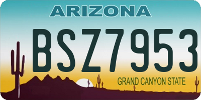 AZ license plate BSZ7953