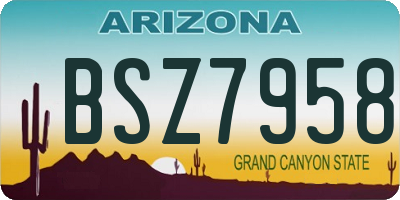 AZ license plate BSZ7958