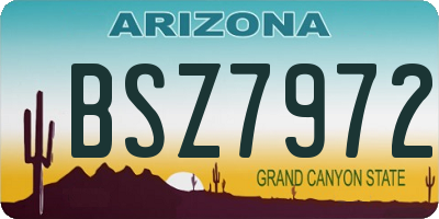 AZ license plate BSZ7972