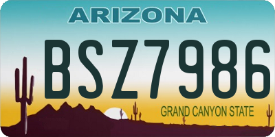 AZ license plate BSZ7986