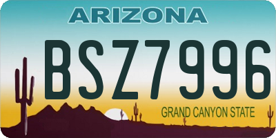 AZ license plate BSZ7996