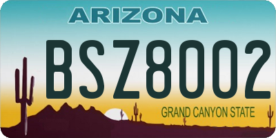 AZ license plate BSZ8002