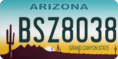 AZ license plate BSZ8038