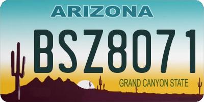 AZ license plate BSZ8071