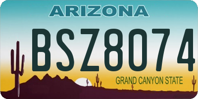 AZ license plate BSZ8074