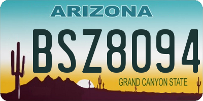 AZ license plate BSZ8094