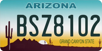 AZ license plate BSZ8102