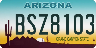 AZ license plate BSZ8103