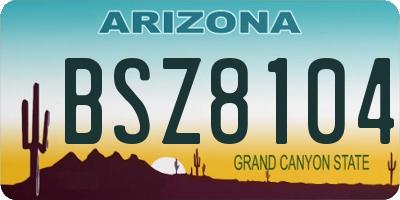 AZ license plate BSZ8104