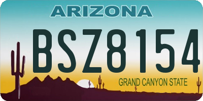 AZ license plate BSZ8154