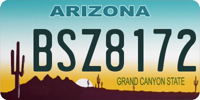 AZ license plate BSZ8172