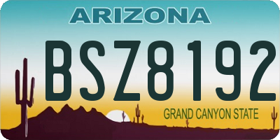 AZ license plate BSZ8192