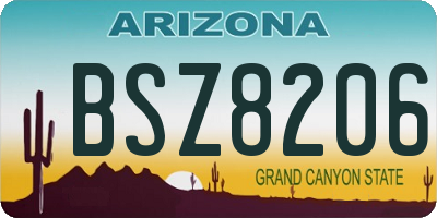 AZ license plate BSZ8206