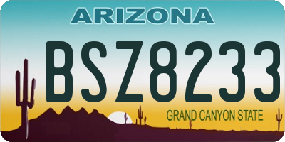 AZ license plate BSZ8233