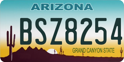 AZ license plate BSZ8254