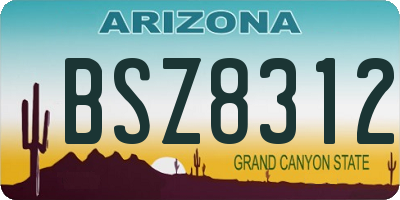 AZ license plate BSZ8312