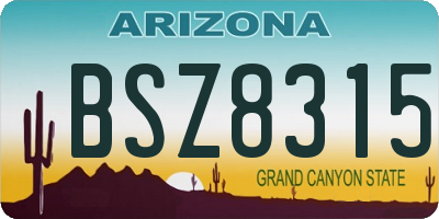 AZ license plate BSZ8315