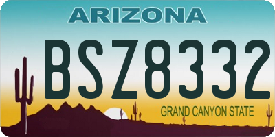 AZ license plate BSZ8332