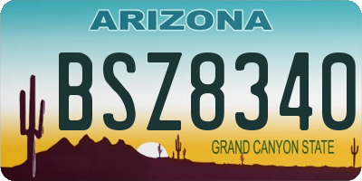 AZ license plate BSZ8340